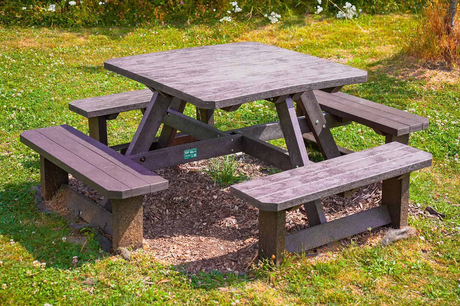 TDP Bradbourne Picnic Table in the Meadows Wirksworth top view